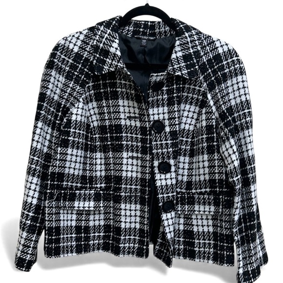 Briggs New York Jackets & Blazers - NEW Briggs New York Black and White Checkered Blazer Size 14 P